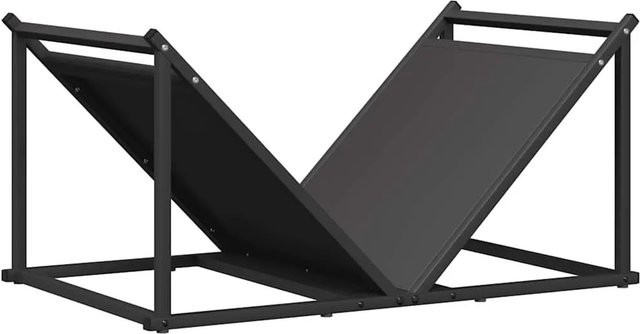 vidaXL Brennholzregal aus Metall in Schwarz, B/T/H: 70 x 43 x 34,5 cm - Bild 1