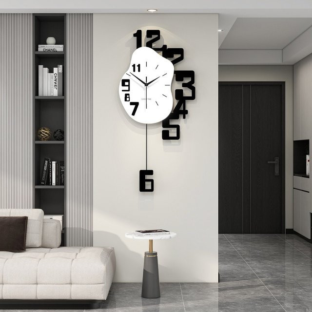 Moderne digitale Wanduhr von Oeny mit stillem Pendel aus Acryl für dein Wohnzimmer - Bild 1