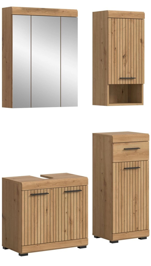Badmöbel Set Shawn von Inn.Furn in Eiche, 4-teilig, Braun, Breite: 112 cm - Bild 5