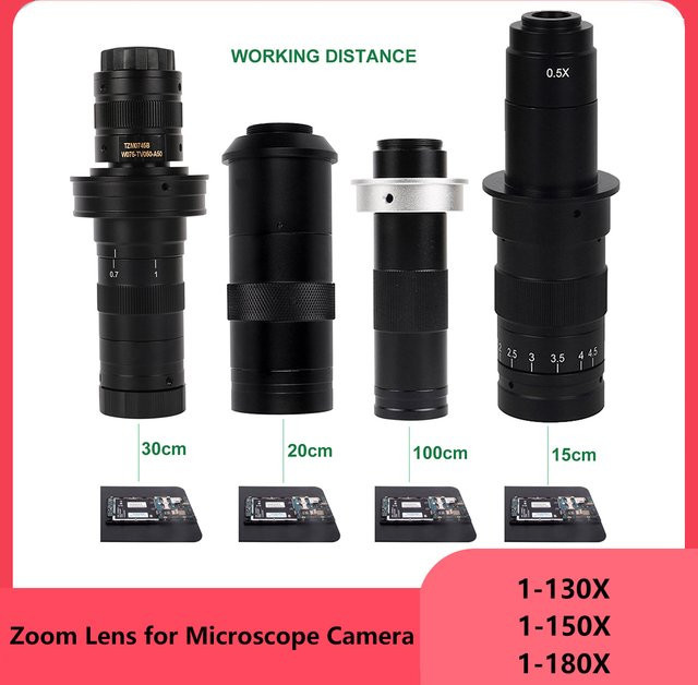 YIZHAN C-Mount Zoom-Objektiv für digitale Mikroskop-Kameras mit einstellbarer Vergrößerung 42/50mm, Schwarz - Bild 1