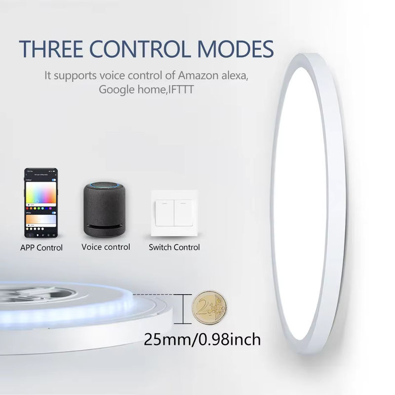 Benewton Tuya Smart LED Deckenlampe mit RGB-Farbe, App- und Sprachsteuerung für Alexa und Google Assistant, Weiß - Bild 5