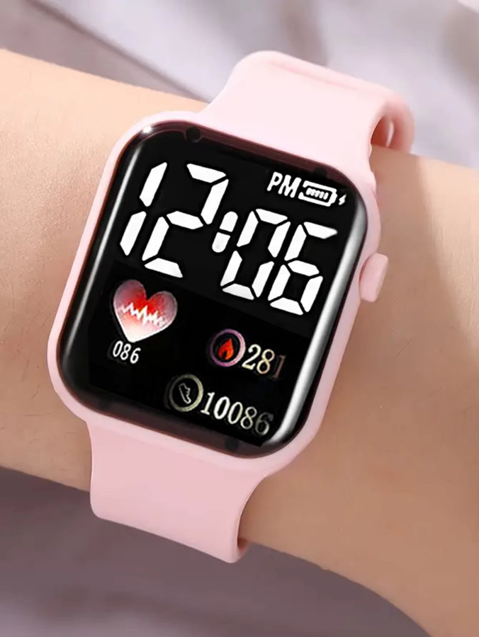 Smartwatch, Silikon, Schwarz, Rechteckig - Bild 2