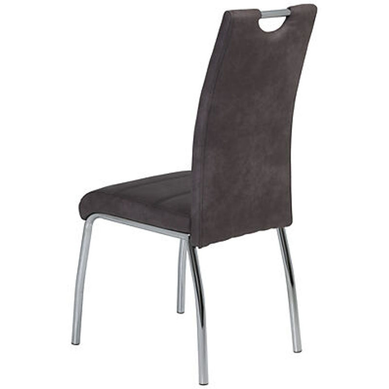 4er Set Stühle Hela in Anthrazit im Vintage-Stil aus Microfaser, B/H/T: 44 x 98 x 61 cm - Bild 2