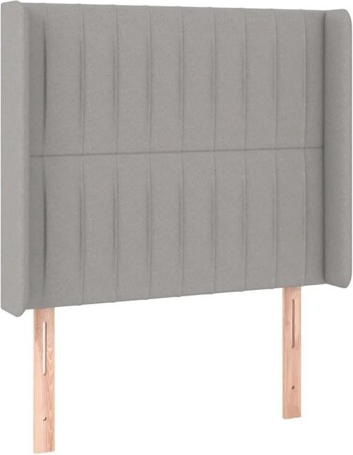 vidaXL Kopfteil mit Ohren in Hellgrau, gepolstertes Stoff-Kopfteil für das Schlafzimmer, B/T/H: 93 x 16 x 118/128 cm - Bild 1