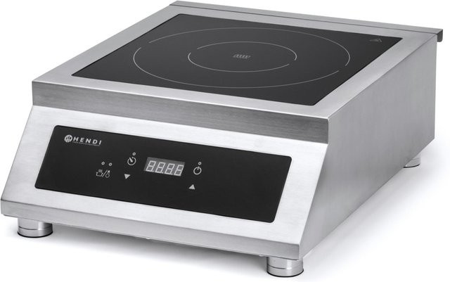 Hendi Induktionskochfeld Modell 5000 D XL in Silber aus Edelstahl mit Überhitzungsschutz, B/T/H: 39,8 x 39,8 x 16,8 cm - Bild 1