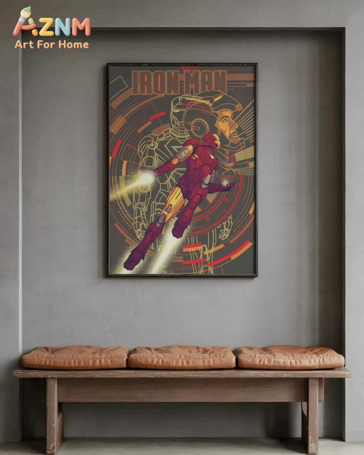 KAYOU Iron Man Kunstdruck Retro Marvel Superhelden Wanddekoration Multicolour - Bild 2