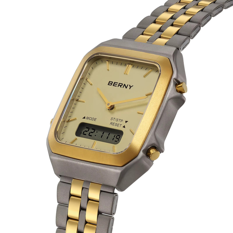 BERNY Armbanduhr Titan, Quarz, eckig, Saphirglas, Herren - Bild 2
