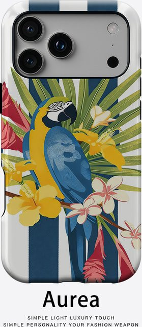 Potdemiel Aurea Case Matte Bumper MagSafe Schutzhülle für iPhone 13 bis 17 Pro Max in Macaw Stripe Multicolor - Bild 1