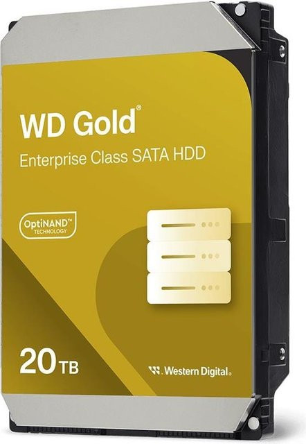 Western Digital Gold WD203KRYZ Enterprise Festplatte, 20TB, intern, 3,5 Zoll, SATA 6Gb/s, 7200 rpm, 512MB Puffer - Bild 1