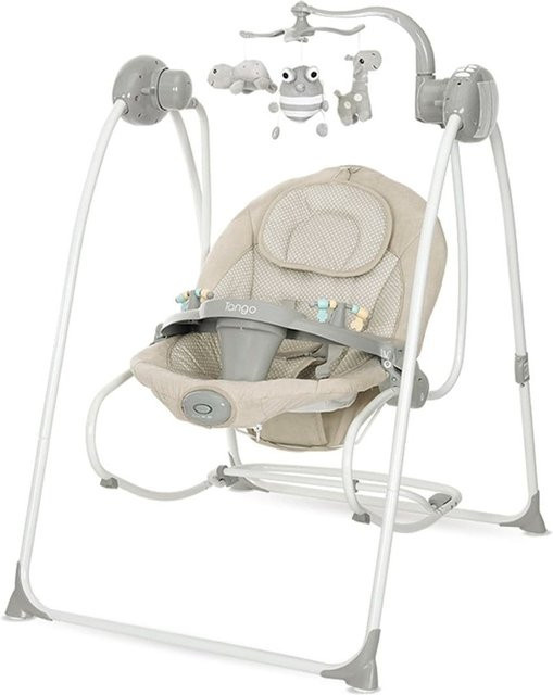 Lorelli Elektrische Babywippe Tango 2 in 1 mit Fernbedienung, MP3 und Mobile in Braun und Beige - Bild 1