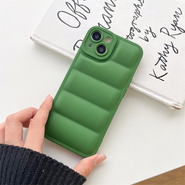 Mattierte TPU Anti-Fingerabdruck Daunenjacke Schutzhülle für Apple iPhone 16, 14 Pro, 12, XR, 11 und 11 Pro Max in Grün - Bild 1