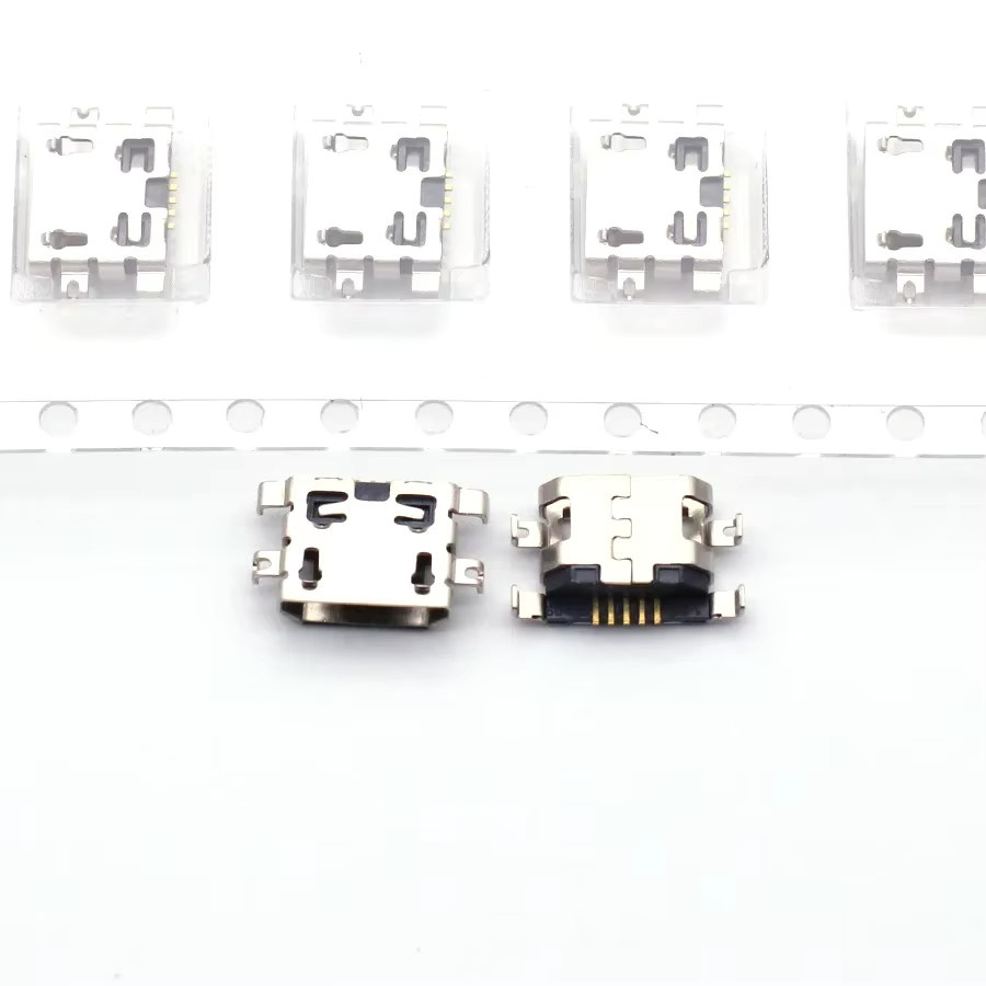 100 Stück Micro-USB 5-Pin Mini-Stecker Ladeanschluss Dock Buchse für Motorola MOTO E4 E5 in Silber - Bild 2