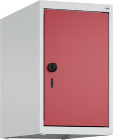 C+P Aufsatzschrank 7035/3003 mit Sicherheits-Drehriegel und 1 Abteil, B/T/H: 50 x 30 x 50 cm, Lichtgrau/Rubinrot - Bild 1