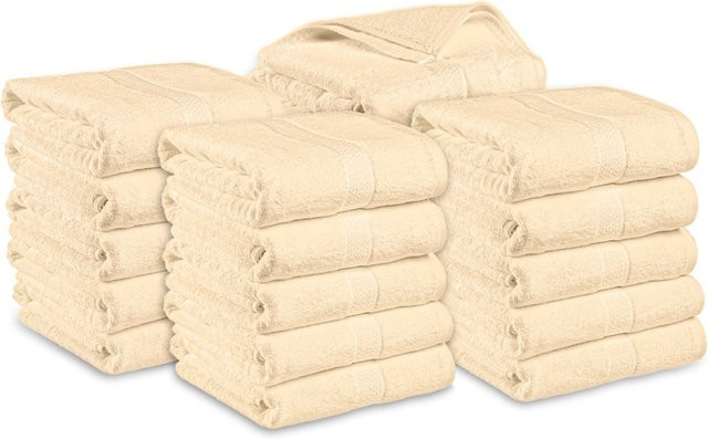 PULSIVA Duschtuch Mars Gelb aus Baumwolle, 20er Packung, B: 70 cm, L: 140 cm - Bild 1