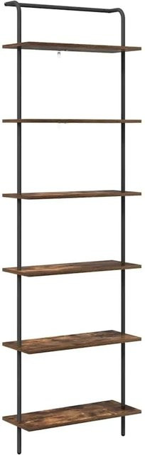 vidaXL Bücherregal in Geräucherte Eiche, modernes Standregal aus Holzwerkstoff und Stahl, B/T/H: 60 x 24 x 203 cm - Bild 1