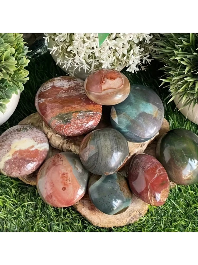 CrystalHola Quarz-Ozeanjaspis-Kristallstein in Multicolor als abstrakte Dekoration für deinen Tisch - Bild 5