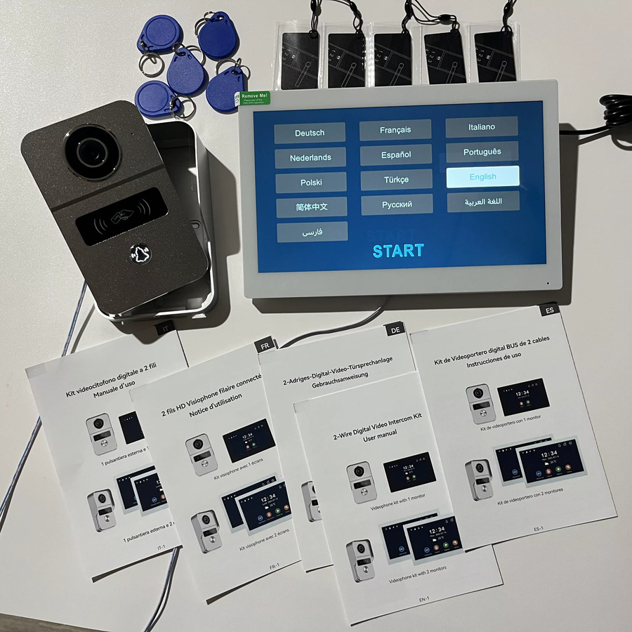 AJXML WLAN-Video-Türklingel-System mit HD 1080P Kamera, 7/10 Zoll Touch-Monitor und Tuya Smart Life App Unterstützung, Schwarz - Bild 2