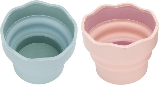 GoolRC Malpinselwascheimer Set aus faltbarem Silikon in Grau und Multicolour für Aquarell, Acryl und Ölmalerei, 2 Stück - Bild 1