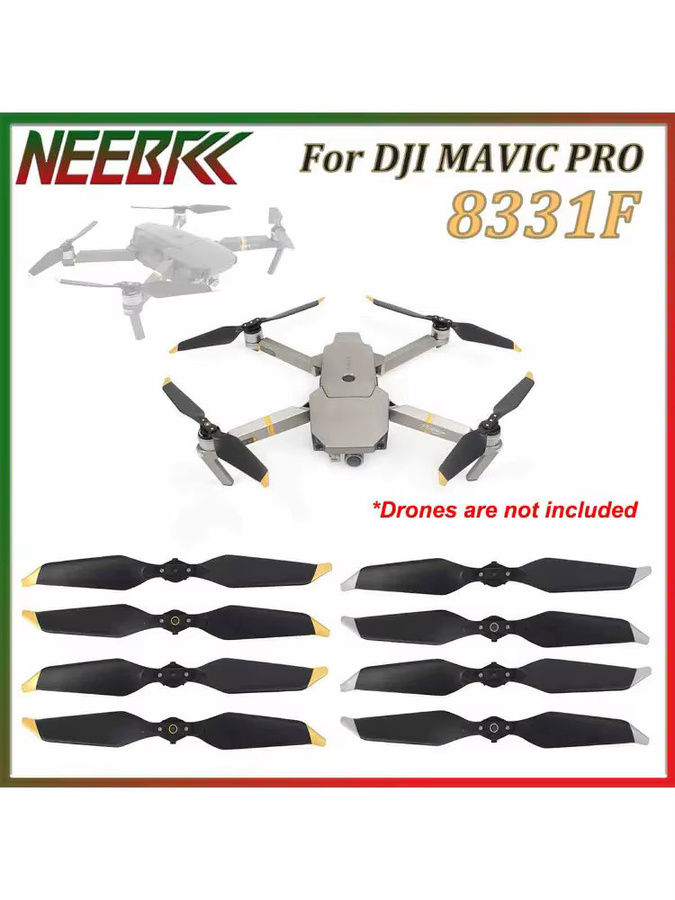 DJI Mavic Pro Ersatzpropeller Set 8331F in Schwarz und Gold, 4 oder 8 Stück geräuscharme CW/CCW Flügelteile für dein Drohnen-Zubehör - Bild 5