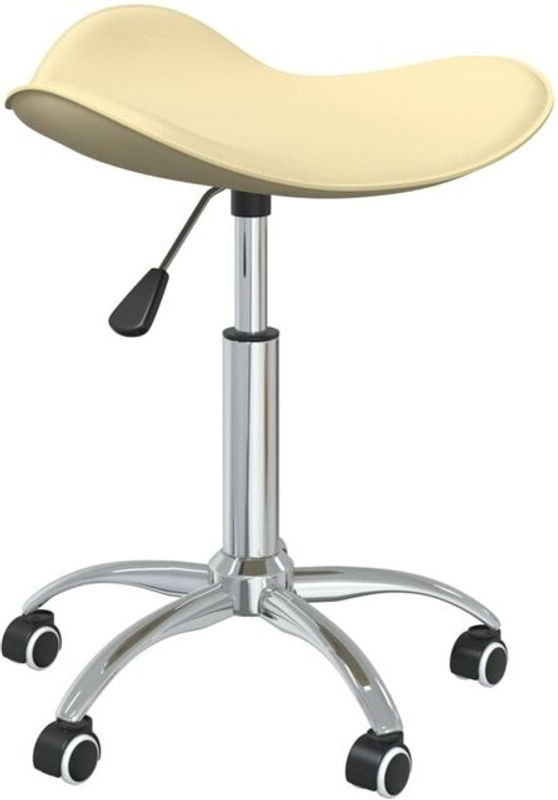Drehbarer Esszimmerstuhl von vidaxl in Beige aus Kunstleder mit Chrom-Stahlgestell - Bild 1