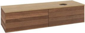 V&B Waschtischunterschrank Antao mit Frontstruktur in Warm Walnut, Breite: 160 cm, Tiefe: 50 cm - Bild 1