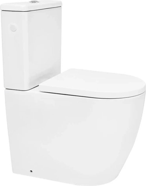 Swiss Aqua Technologies Stand-WC Kombi-WC mit Spülkasten, Rimless-Technologie und SoftClose WC-Sitz, Weiß, Höhe: 80,8 cm, Breite: 36,7 cm, Tiefe: 60,0 cm - Bild 1
