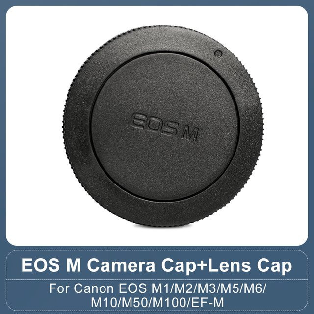 Canon Kamera-Schutzset für EOS M Serie (m1, m2, m3, m5, m6, m10, m50, m100) mit Frontkappe, Körperkappe und hinterem Objektivdeckel in Schwarz - Bild 1