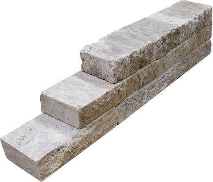 WOHNRAUSCH Travertin-Mauersteine Grau, 0,5 m² Naturstein mit offenporiger und getrommelter Oberfläche - Bild 1