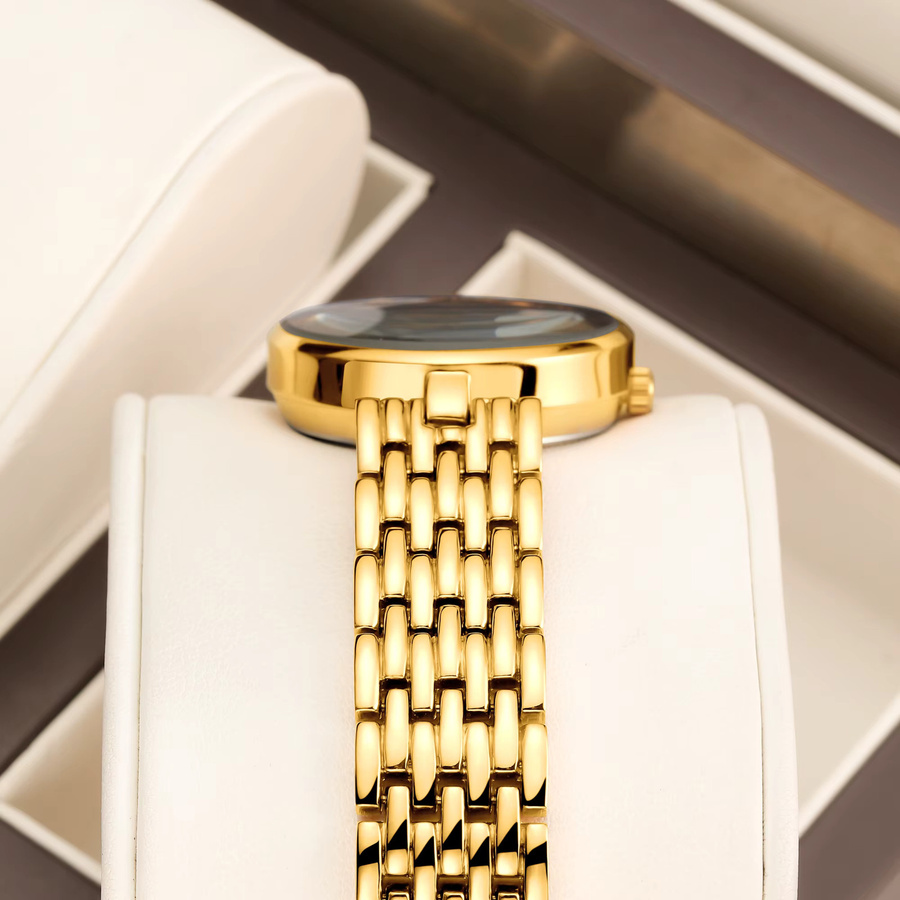YaLaLuSi Armbanduhr, Quarz, Gold, Edelstahl, Damen - Bild 3