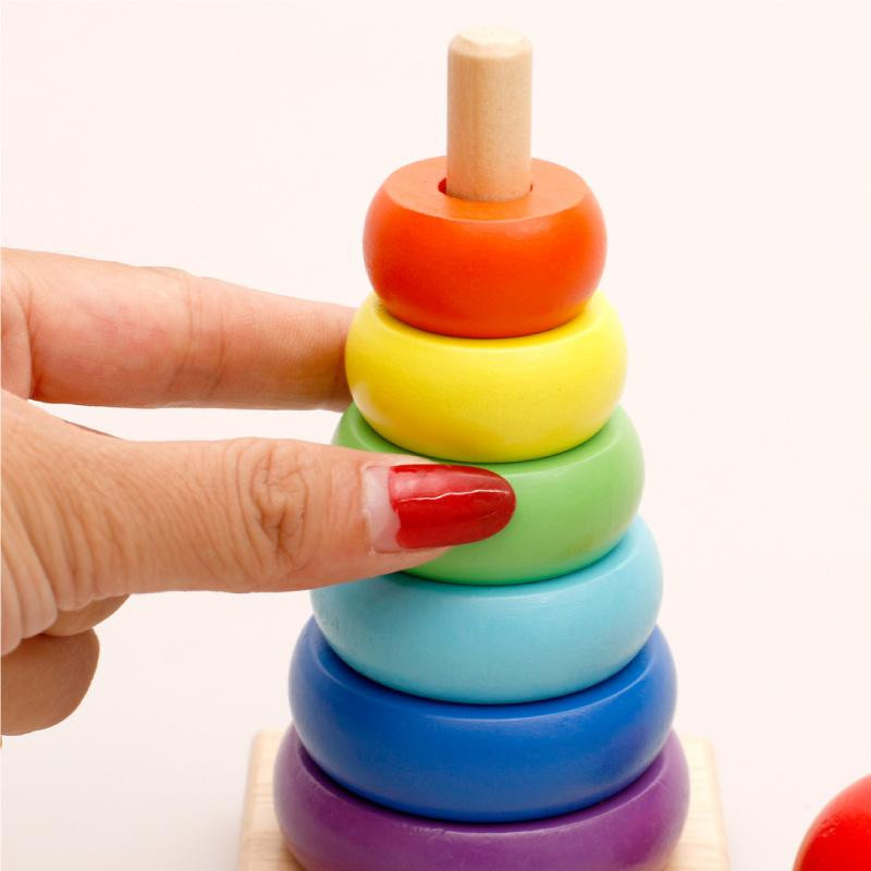 Yiran toy Regenbogenstapler Holz Bunt 1-3 Jahre - Bild 2