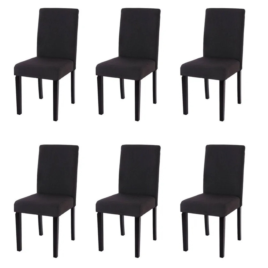 MCW Esszimmerstuhl Littau 6er-Set aus Textil in Schwarz mit dunklen Beinen - Bild 3
