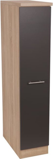 Respekta Apothekerschrank Merle Küchenschrank grau/Eiche Sägerau Nachbildung B/H/T: 30 x 144,8 x 60 cm - Bild 1