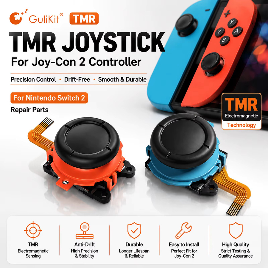 GuliKit TMR Joystick für JoyCon 2 als Ersatzteil für Nintendo Switch zur Reparatur ohne Drift-Effekt - Bild 4