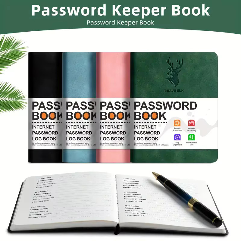 Passwort-Organizer Art Farmer in B6 mit gebundenen Alphabet-Tabs, Hardcover, Grün, liniertes Format - Bild 6