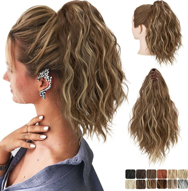 SARLA Clip-in-Pferdeschwanz, blond, lockig, Unisex - Bild 1