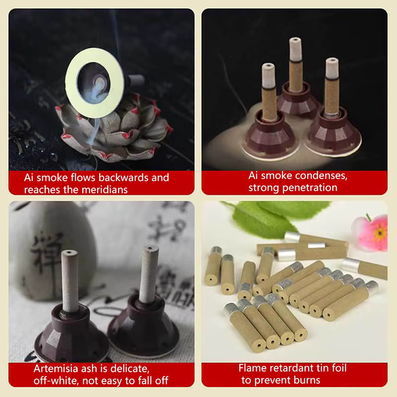 KuZHEN Moxibustion Tube Paste, 60 Stück, Beifuß Kerzen zur Akupunktur-Therapie - Bild 3