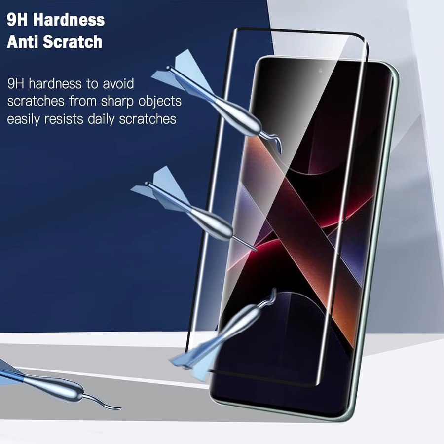 Leeshionz Displayschutzfolie aus gehärtetem Glas für Redmi Note 14 Pro, transparent/gold - Bild 3