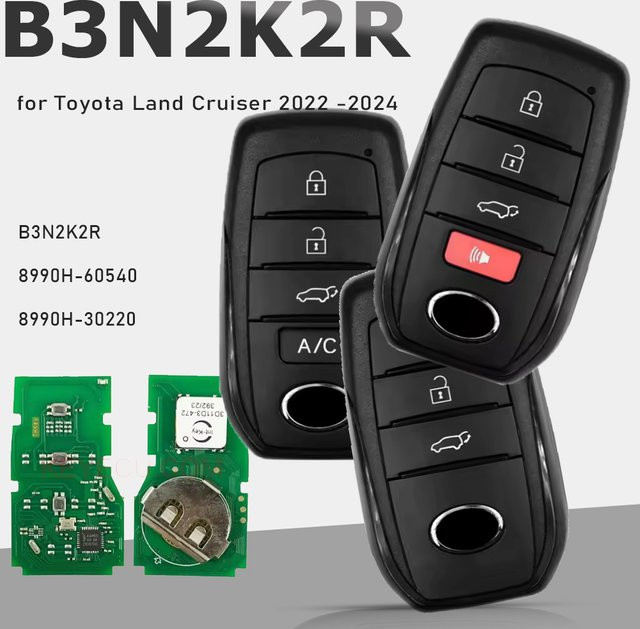 KEYECU Smart Auto Schlüssel 433 MHz 8A Chip P4 BA für Toyota Land Cruiser 2022 2023 2024 in Schwarz - Bild 1