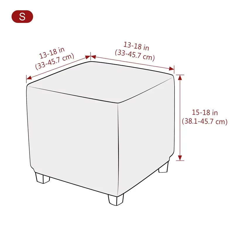 Yupartex Ottoman-Hockerbezug aus Jacquard in Einfarbig, quadratischer und dehnbarer Schutzbezug für deinen Fußhocker im modernen Design - Bild 2