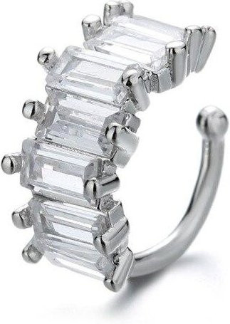 YIRAN Jewelry Clip-Ohrringe, Zirkonia, silberfarben, Messing, Damen - Bild 1
