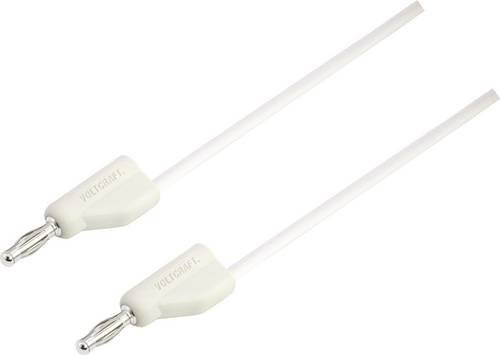 VOLTCRAFT MSB-300 Messleitung mit Lamellenstecker 4mm aus Silikon in Weiß, Länge: 1,50 m - Bild 1