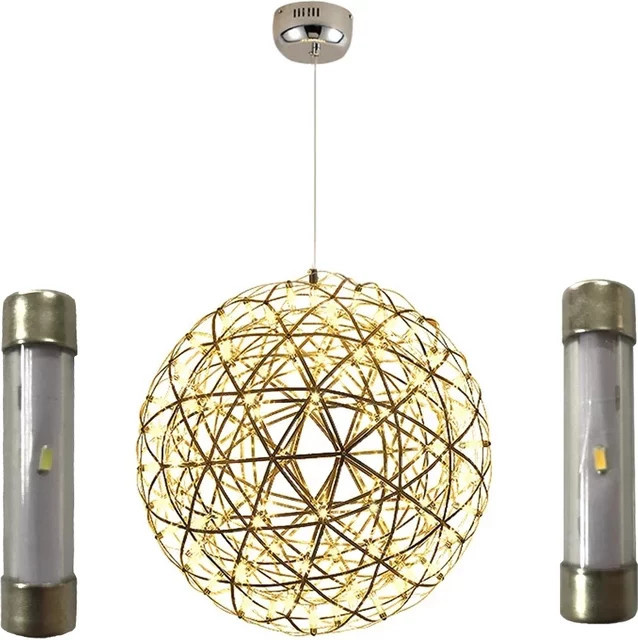 Wushiyu LED Pendelleuchte Spark Ball Feuerwerk Design aus Edelstahl in Cool Light - Bild 1