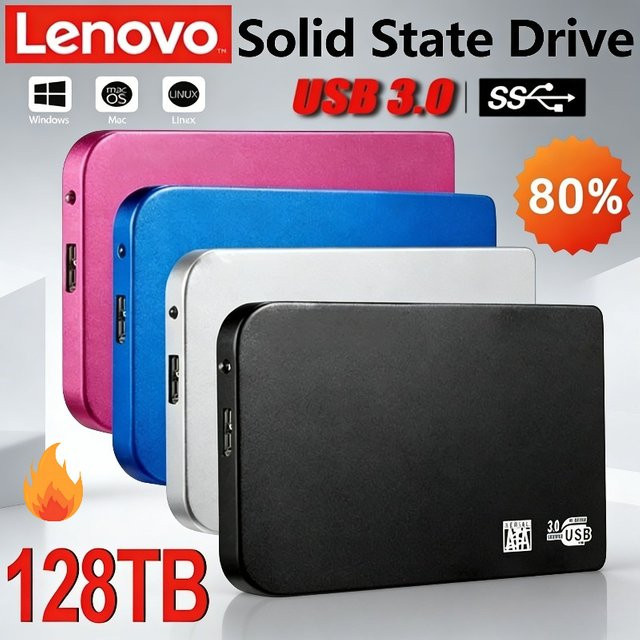 Lenovo Mobile Festplattenbox für SSD und HDD mit USB 3.0 Anschluss in Schwarz - Bild 1