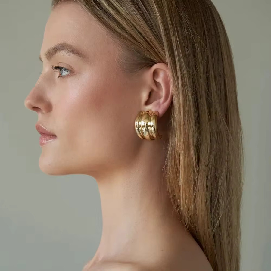 SLOONGJEWELRY Ohrstecker 18K vergoldet, Edelstahl, Damen - Bild 3