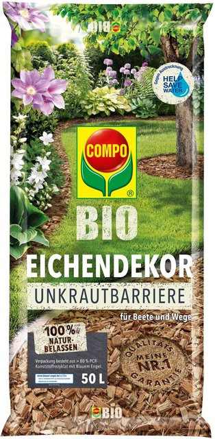 Compo Bio Eichenholz-Chips mit Unkrautbarriere in Braun für Beete und Wege - Bild 1