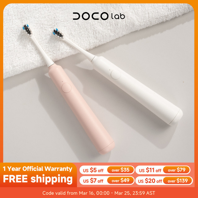 DOCOLAB Elektrische Zahnbürste, Pink, Weiß, Unisex - Bild 1