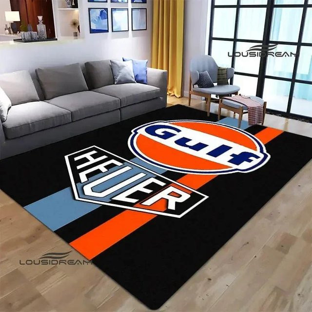 G-GulfS Motorrad Teppich mit Aufdruck, rutschfest und waschbar, schwarz, B/T: 160 x 230 cm - Bild 1