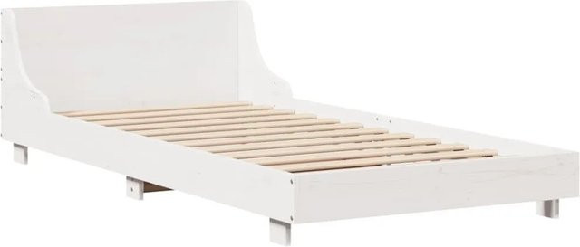 vidaXL Massivholzbett aus Kiefernholz in Weiß, B/T/H: 90 x 190 x 52 cm - Bild 1