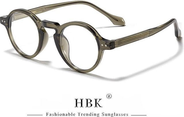 HBK Vintage Lesebrille, Rund, Vollrand, Kunststoff, Unisex, Grau - Bild 1