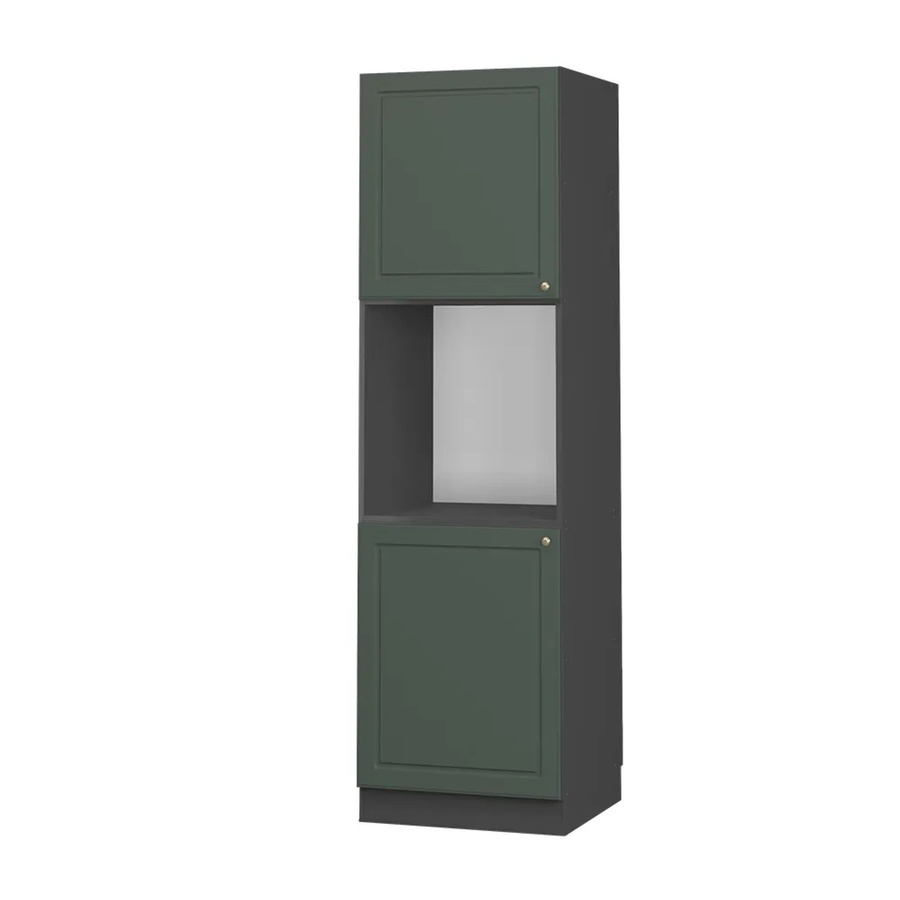 Vicco Herdumbauschrank Fame-Line in Landhaus-Optik, Farbe Grün-Gold und Anthrazit, Breite: 60 cm, Höhe: 206 cm, Tiefe: 56,83 cm - Bild 2